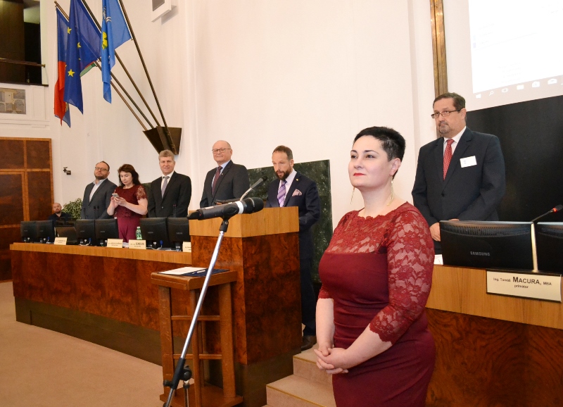 Žaneta Thomasová během slavnostního slibu zastupitelky statutárního města Ostravy. Foto: René Stejskal 